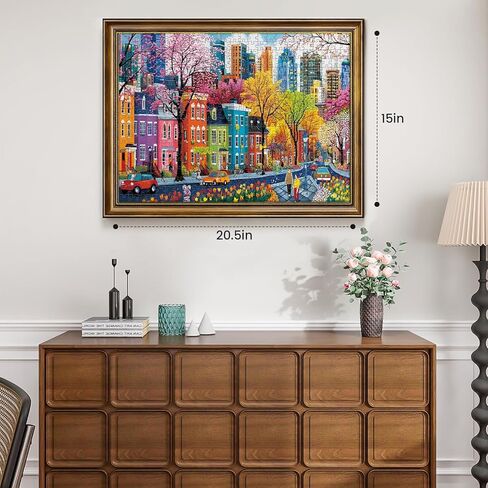 500 Piece Puzzles for Adults, Sparkling City Landscapes Puzzle for Teens Adults Seniors, Colorful Summer Street Jigsaw Puzzle 500 Pieces, Cute Puzzle with Letters on Back,Challenging Family Game Gifts in Saudi Arabia