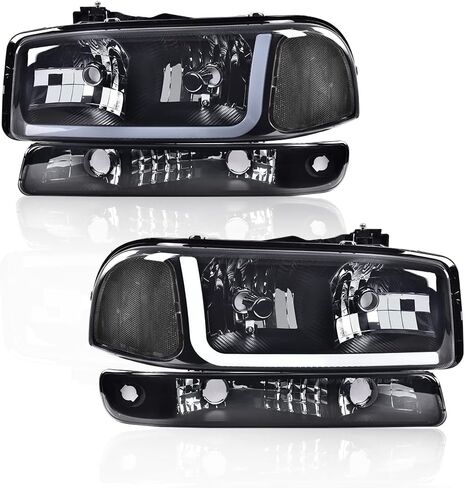 مصباح أمامي PIT66 LED، متوافق مع Chevy Impala 2006-2013/ Fit Impala Limited 2014-2016/ Fit Monte Carlo 2006-2007 ملحقات مجموعة المصابيح الأمامية DRL عدسات دخانية غطاء أسود عاكس شفاف in Kuwait