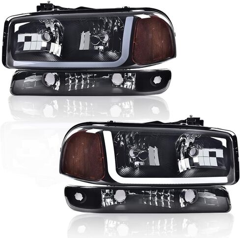 مصباح أمامي PIT66 LED، متوافق مع Chevy Impala 2006-2013/ Fit Impala Limited 2014-2016/ Fit Monte Carlo 2006-2007 ملحقات مجموعة المصابيح الأمامية DRL عدسات دخانية غطاء أسود عاكس شفاف in Kuwait