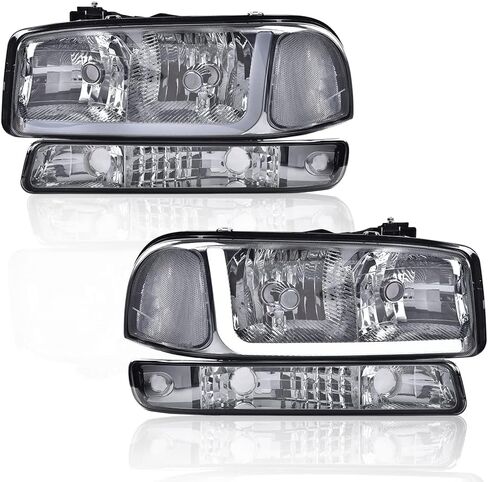 مصباح أمامي PIT66 LED، متوافق مع Chevy Impala 2006-2013/ Fit Impala Limited 2014-2016/ Fit Monte Carlo 2006-2007 ملحقات مجموعة المصابيح الأمامية DRL عدسات دخانية غطاء أسود عاكس شفاف in Kuwait