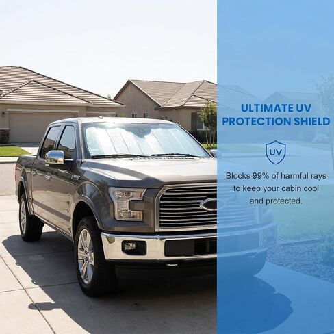 Sun Walker Car Windshield Sun Shade, UV Protection Auto Windscreen Shield Cover Heat Blocker, Foldable Front Window Sunshades for Most Sedans Trucks SUVs, Car Accessories in Saudi Arabia