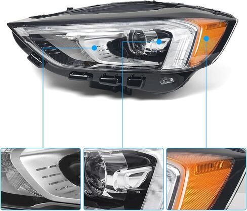 Headlight Assembly for Ford Edge 2019-2024 w/LED DRL Front Head Lamp Left Driver Side LH in Saudi Arabia