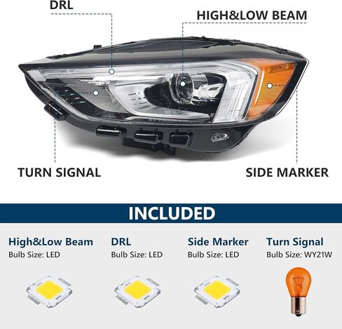 Headlight Assembly for Ford Edge 2019-2024 w/LED DRL Front Head Lamp Left Driver Side LH in Saudi Arabia