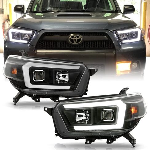 ACANII - For 2010-2013 Toyota 4Runner Black Housing LED Tube Projector Headlights Headlamps Assembly Pair Set Left+Right in Kuwait