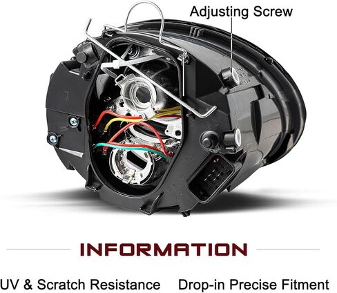 JSBOYAT Headlight Assembly Fit for 2006 2007 2008 2009 2010 Volkswagen VW Beetle, Driver & Passenger Side Halogen Headlamp with Chrome Housing, OEM Style in Saudi Arabia