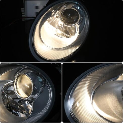 JSBOYAT Headlight Assembly Fit for 2006 2007 2008 2009 2010 Volkswagen VW Beetle, Driver & Passenger Side Halogen Headlamp with Chrome Housing, OEM Style in Saudi Arabia