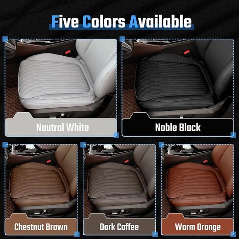Universal Car Seat Cushion, Nappa Leather Ventilation Hole Breatheable Design for Driver Passenger, All-Season Anti-Slip Bottom Seat Cover,19.49in x 21.26in (1 Piece/White) in Saudi Arabia