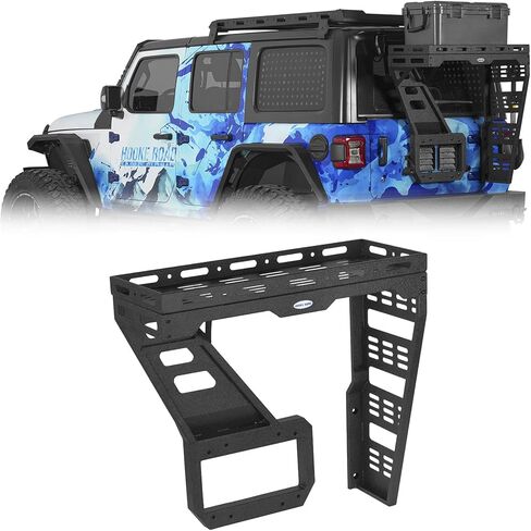 رف سلة البضائع للإطارات الاحتياطية من Hooke Road JL لأبواب 2018-2026 Jeep Wrangler JL 2/4، صينية تخزين البضائع الخلفية لمعدات الهبوط in Kuwait