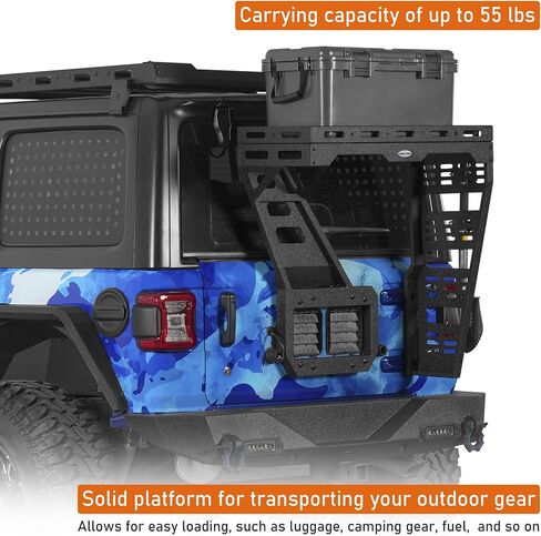 رف سلة البضائع للإطارات الاحتياطية من Hooke Road JL لأبواب 2018-2026 Jeep Wrangler JL 2/4، صينية تخزين البضائع الخلفية لمعدات الهبوط in Kuwait