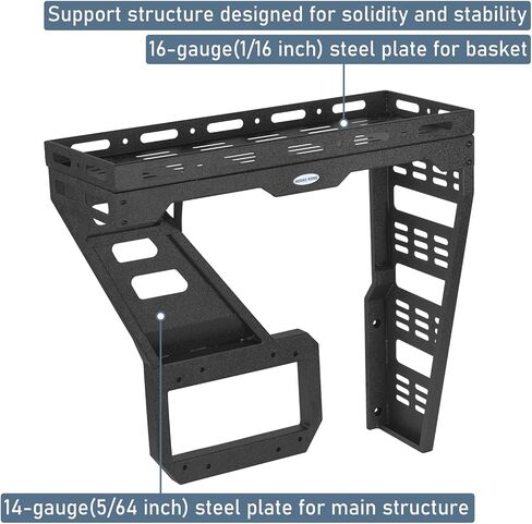 رف سلة البضائع للإطارات الاحتياطية من Hooke Road JL لأبواب 2018-2026 Jeep Wrangler JL 2/4، صينية تخزين البضائع الخلفية لمعدات الهبوط in Kuwait