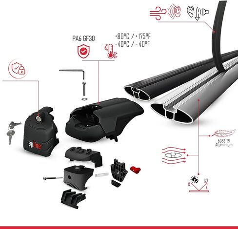 Compatible with Volvo V60 II 2018-2026 ACE-2 Model Car Roof Rack Cross Bar Black Aluminium 2 Bars in Saudi Arabia