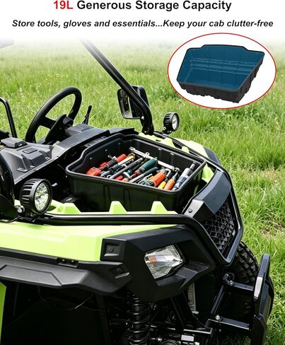 صينية تخزين أمامية من SAUTVS سعة 19 لتر متوافقة مع Honda Pioneer 500 2015-2023/520 2021-2026، ملحقات صندوق أدوات تخزين متينة كبيرة الحجم أسفل الغطاء in Kuwait