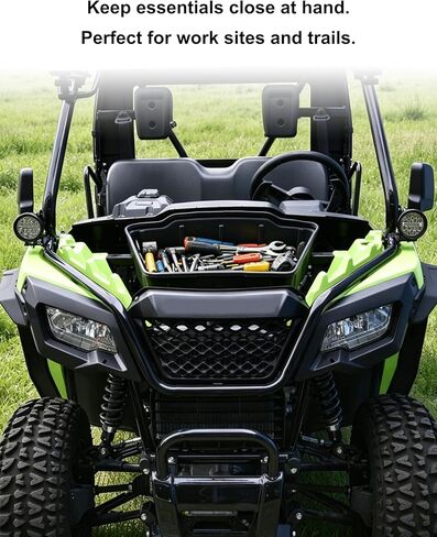 صينية تخزين أمامية من SAUTVS سعة 19 لتر متوافقة مع Honda Pioneer 500 2015-2023/520 2021-2026، ملحقات صندوق أدوات تخزين متينة كبيرة الحجم أسفل الغطاء in Kuwait