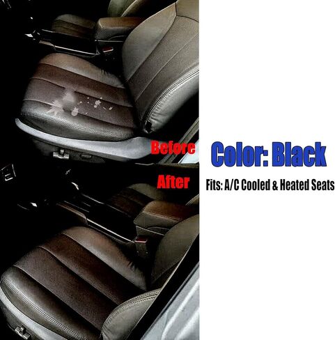 SecosAutoparts Driver & Passenger Side Bottom Replacement Perforated Leather Seat Cover Black Compatible with Subaru Outback 2010 2011 2012 2013 2014 in Kuwait