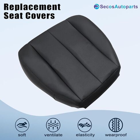 SecosAutoparts Driver & Passenger Side Bottom Replacement Perforated Leather Seat Cover Black Compatible with Subaru Outback 2010 2011 2012 2013 2014 in Kuwait