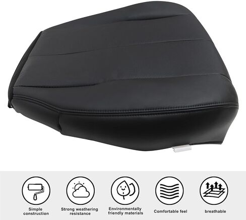 SecosAutoparts Driver & Passenger Side Bottom Replacement Perforated Leather Seat Cover Black Compatible with Subaru Outback 2010 2011 2012 2013 2014 in Kuwait