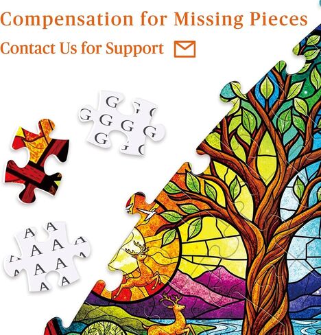 1000 Piece Round Jigsaw Puzzle for Adults - Stained Glass Yin Yan Tree of Life, 26.8" Diameter - Brain Challenge & Stress Relief, Ideal Mindful Gift for Family Night, Artistic Wall Decor in Saudi Arabia