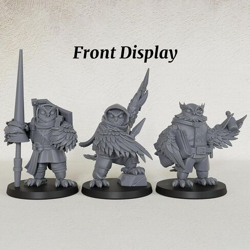 مقياس 25 مم من الراتنج غير المطلي Owlfolk Knight، Mage & Scout for DND Minis، لعبة Fantasy Tabletop RPG، شخصية TTRPG Dungeon Masters، مجموعة 3 قطع من Avian Adventurers Party - Owlfolk Allies (AS965) in Kuwait