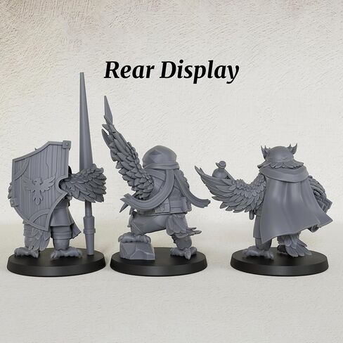 مقياس 25 مم من الراتنج غير المطلي Owlfolk Knight، Mage & Scout for DND Minis، لعبة Fantasy Tabletop RPG، شخصية TTRPG Dungeon Masters، مجموعة 3 قطع من Avian Adventurers Party - Owlfolk Allies (AS965) in Kuwait