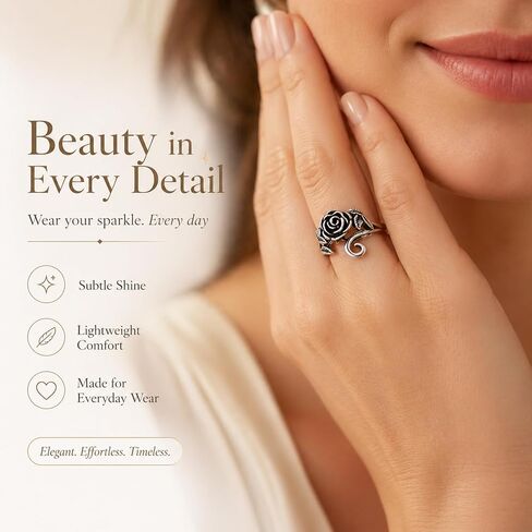 4Pcs Curated Rose Crochet Ring for Finger Adjustable, Vintage Flower Tension Ring for Crochet & Knitting, Antique Silver Floral Yarn Guide Finger Holder with Thread Cutter Ring, US Size 5-12 Gift Set in Saudi Arabia