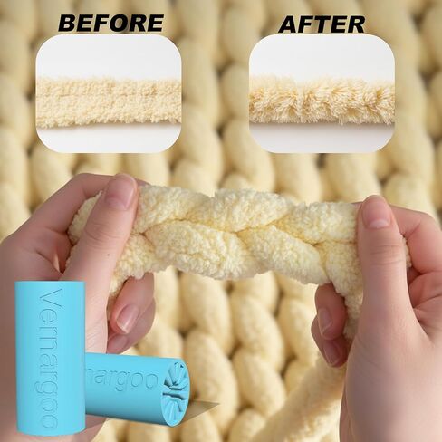 3PS Blue Yarn Fluffer Tool - Efficient Fluffer for Chunky, Bulky & Chenille Yarn - Essential Fluffing Accessory for Hand Knitting, Crocheting, Blankets - Durable Plastic, 3-Layer Core in Saudi Arabia