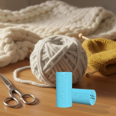 3PS Blue Yarn Fluffer Tool - Efficient Fluffer for Chunky, Bulky & Chenille Yarn - Essential Fluffing Accessory for Hand Knitting, Crocheting, Blankets - Durable Plastic, 3-Layer Core in Saudi Arabia