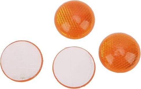 Stick on Orange Reflector Circle, 4 Set 1.65in Orange Round Reflector Reflective Sticker High Visibility Warning Weatherproof for Motorcycle Car Truck Trailer in Kuwait