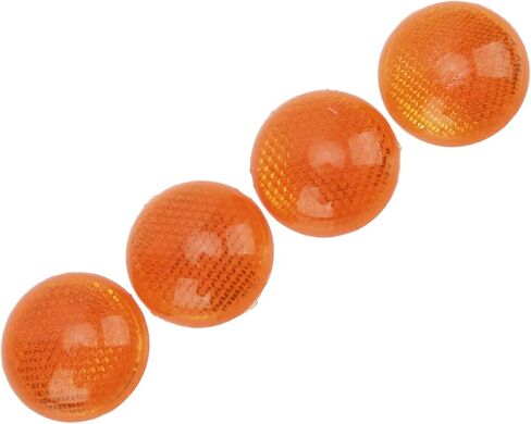 Stick on Orange Reflector Circle, 4 Set 1.65in Orange Round Reflector Reflective Sticker High Visibility Warning Weatherproof for Motorcycle Car Truck Trailer in Kuwait