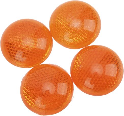 Stick on Orange Reflector Circle, 4 Set 1.65in Orange Round Reflector Reflective Sticker High Visibility Warning Weatherproof for Motorcycle Car Truck Trailer in Kuwait