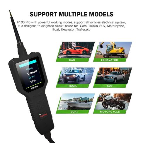 TopDiag P100 Pro Automotive Digital Multimeter Tester for 9-30v Car Circuit Tester (Black) in Saudi Arabia