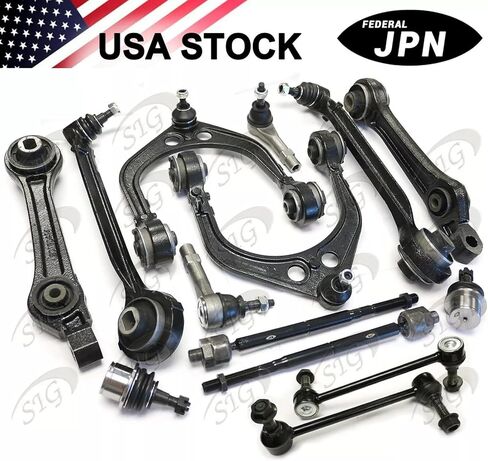 14PC Front Suspension Kit Front Lower & Upper Control Arm w/Ball Joint & Lower Ball Joint & Stabilizer Sway Bar Link Inner & Outer Tie Rod End Compatible with 2007 2008 2009 2010 Dodge Charger RWD in Saudi Arabia