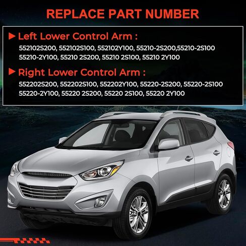 ذراع التحكم في التعليق السفلي من الجانب الأيسر والأيمن متوافق مع Hyundai Tucson 2010-2015 Hyundai IX35 2010-2016 Kia Sportage 2011-2016 4WD، استبدل 553443S000 552152S100 552162S200 in Kuwait