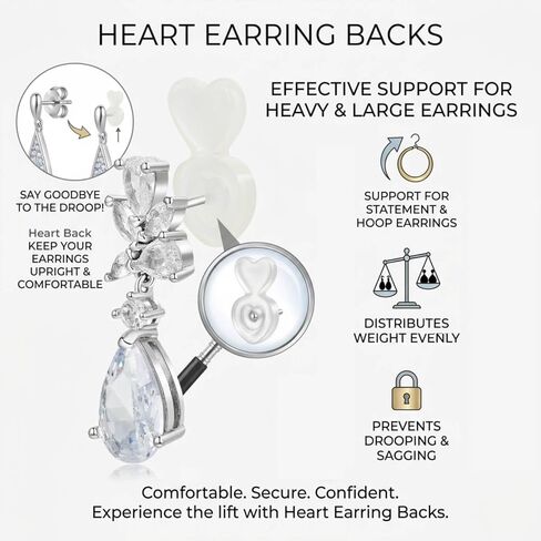 Silicone Earring Backs for Droopy Ears,AKRUWELRY 4PCS Rubber Earring Backs Lighweigh Earring Lifter Backings Replacements for Heavy Earrings Plastic Earring Support Backs in Kuwait