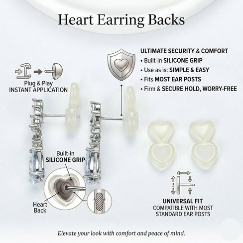 Silicone Earring Backs for Droopy Ears,AKRUWELRY 4PCS Rubber Earring Backs Lighweigh Earring Lifter Backings Replacements for Heavy Earrings Plastic Earring Support Backs in Kuwait