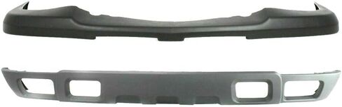 AUTOS PARTS PLUS Front Bumper Chrome Steel + Upper Cover + Lower Valance + Extension Textured Direct Replacement Compatible With 2003-2006 Chevrolet Silverado 1500 GM1051110 GM1002416 GM1092200 in Saudi Arabia