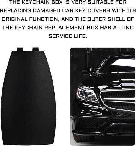 Car Key Rear Cover Replacement for Mercedes Benz B-Class C-Class E-Class W204, 3 Buttons Automobile Key Battery Fob Shell Case Rear Cover, Car Interior Accessories（Black in Saudi Arabia