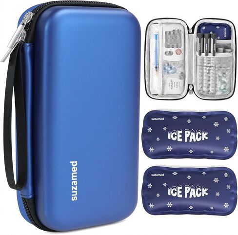 Insulin Cooler Travel Case,EVA Insulation Travel Medicine Kit with 2 Ice Packs for Diabetes Care,Insulin Pen and Other Diabetic Supplies (Grey) in Saudi Arabia