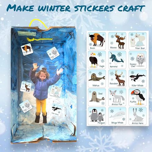 Joyful Artistry 180 Arctic Animal Stickers for Kids, Polar Animal Stickers, Arctic Animals Preschool, Winter Stickers, Winter Animal (Arctic Animals) in Saudi Arabia