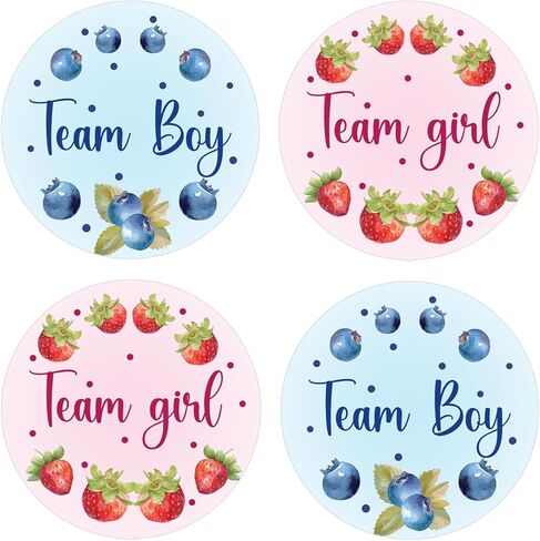 80Pcs Berry Sweet Gender Reveal Stickers Strawberry Blueberry Baby Shower Stickers Berry Team Boy Team Girl Gender Reveal Decorations Blue Pink for Baby Girl Boy Gender Reveal Baby Shower Party Favors in Saudi Arabia