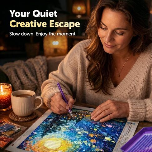 WELL BALANCED Diamond Painting Kit for Adults – 3 Pack 5D Diamond Art Kit, Full Drill Diamond Paintings Set, Gem Art Kit, Gift for Home Decor (8x12 Inch) in Saudi Arabia