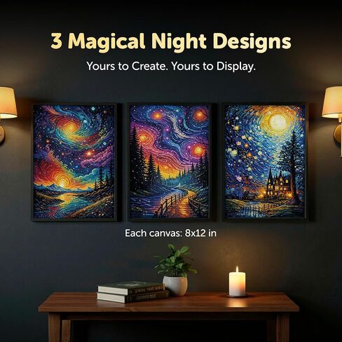 WELL BALANCED Diamond Painting Kit for Adults – 3 Pack 5D Diamond Art Kit, Full Drill Diamond Paintings Set, Gem Art Kit, Gift for Home Decor (8x12 Inch) in Saudi Arabia