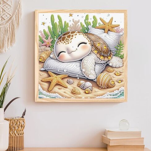Diamond Painting Kits for Adults, Tortoise 5D Special Shape Diamond Art Kits for Beginners, Crystal Rhinestones Painting for Home Wall Decoration, 12×12 Inch in Kuwait