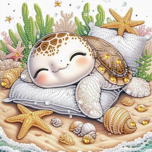 Diamond Painting Kits for Adults, Tortoise 5D Special Shape Diamond Art Kits for Beginners, Crystal Rhinestones Painting for Home Wall Decoration, 12×12 Inch in Kuwait