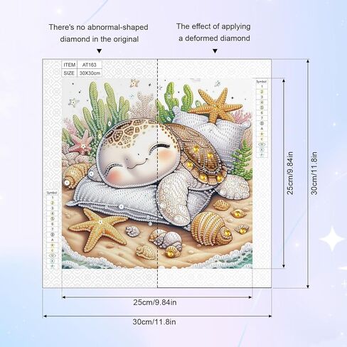 Diamond Painting Kits for Adults, Tortoise 5D Special Shape Diamond Art Kits for Beginners, Crystal Rhinestones Painting for Home Wall Decoration, 12×12 Inch in Kuwait
