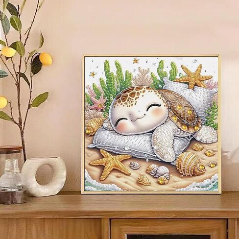 Diamond Painting Kits for Adults, Tortoise 5D Special Shape Diamond Art Kits for Beginners, Crystal Rhinestones Painting for Home Wall Decoration, 12×12 Inch in Kuwait