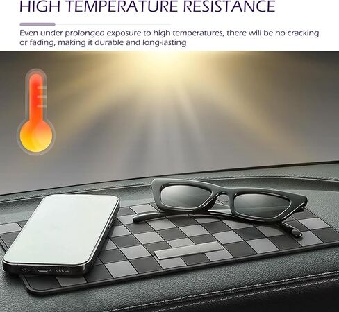 1 PC Car Dashboard Non-slip Mat, High Temperature Resistant Mesh Dash Mat, Multifunctional Center Console Storage Mat, Universal Dashboard Accessories, for Most Cars, Trucks, SUVs (Gray) in Kuwait