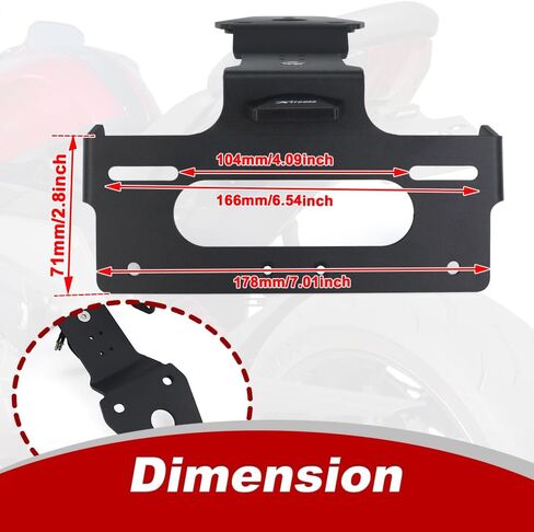 Xitomer Fender Eliminator Fit for Daytona 660 2024 2025 2026 Daytona 660 Tail Tidy Rear License Plate Holder with LED License Plate Light, Compatible with OEM Turn Signals in Kuwait