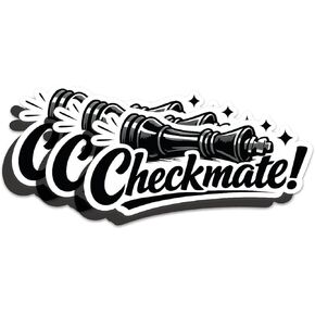 (3pcs) Checkmate Chess Sticker – Funny Black and White Chess Decal for Laptop, Water Bottle, Notebook, Car – Waterproof Vinyl Gift for Chess Lovers in Saudi Arabia