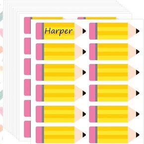 120PCS Pencil Name Tags - Waterproof Self-Adhesive Classroom Labels for Students & Teachers, Back to School Name Stickers for Desks, Notebooks, Books & Bulletin Boards, First Day of School Supplies in Saudi Arabia