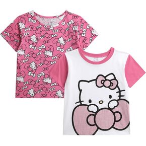 Hello Kitty Girls' T-Shirt - Short Sleeve Hello Kitty Graphic T Shirts for Girls (4-12), Size 8-10, Pink Hello Kitty Apples in Kuwait